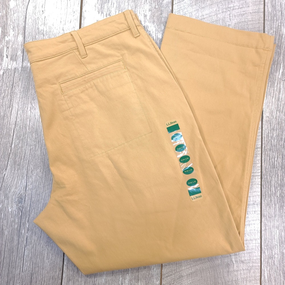 LL Bean Comfort Stretch Chino Pants Mens 40x30 Canyon Khaki Straight Fit